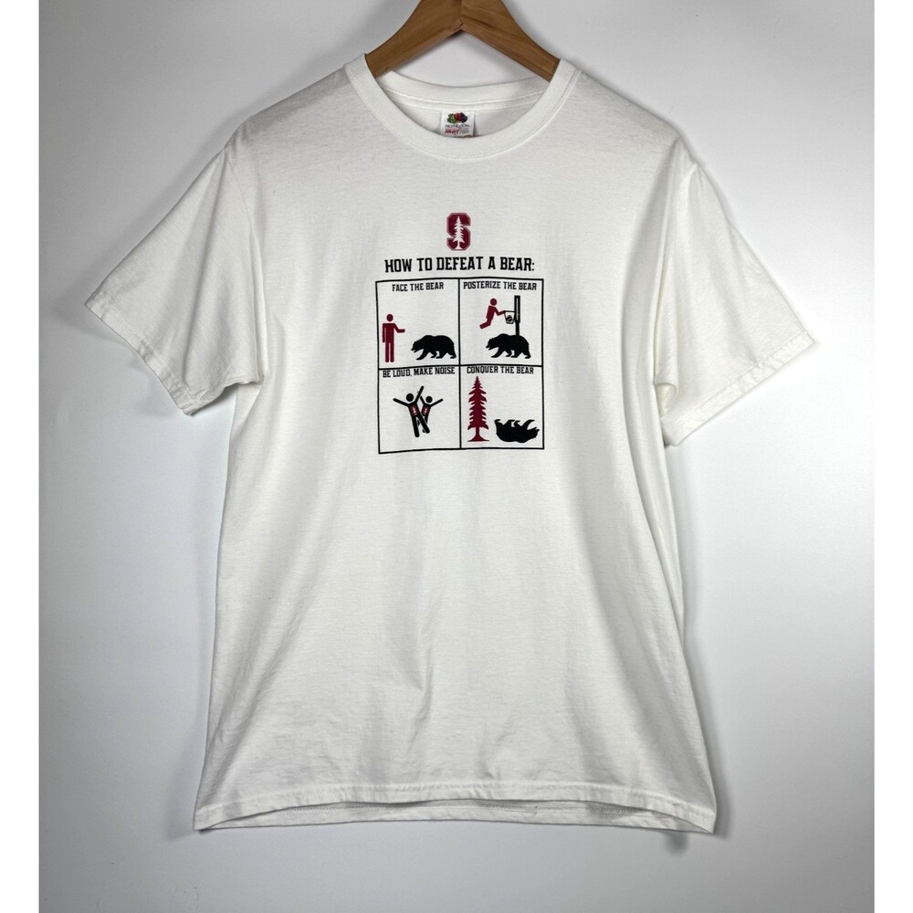 Stanford University‎ T Shirt Medium White How to Defeat a Bear Rivalry Cal Bears